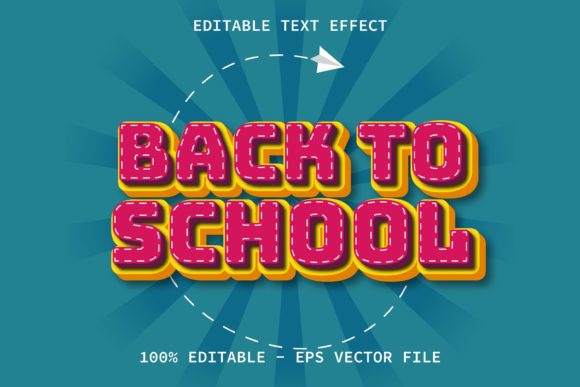 Back to School Cartoon Style Text Effect