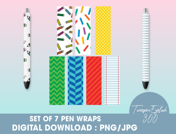 Back to School Pen Wraps PNG for Creative and Professional Workflows