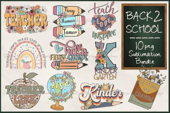Back to School Retro Floral Bundle: A Creative Resource for Every Project