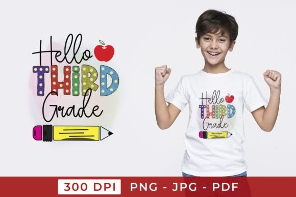 Hello Third Grade Back to School PNG: A Versatile Design for Creative Projects